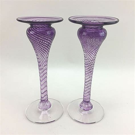 Purple Glass Candle Holder Shop Collectibles Online Daily