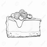 Cake Drawing Cheesecake Slice Piece Sketch Cheese Illustration Vector Hand Voting Realistic Decorated Drawn Getdrawings Isolated Berries Fresh Background Style sketch template