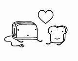 Toast Coloring Toaster Colouring Coloringcrew sketch template