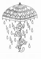 Umbrella Pages Coloring Colouring Adult Sheets Embroidery April Patterns Designs Color Drawing Tattoo Visit sketch template