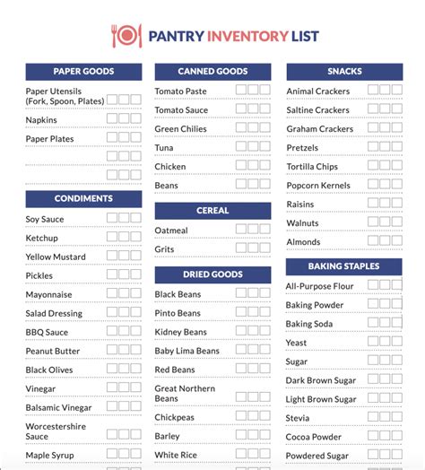 kitchen inventory printables pantry inventory pantry list kitchen riset