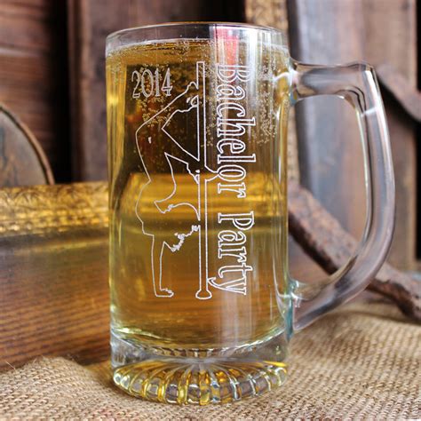 Personalized Bachelor Party 13 Oz Glass Beer Mug