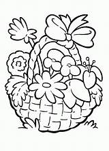 Basket Coloring Pages Flowers Flower Colouring Ones Printable Comments Getcolorings sketch template