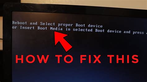 reboot  select proper boot device  insert boot media  selected boot device youtube