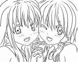 Sisters Lineart Anime Drawings Manga Deviantart Watching sketch template