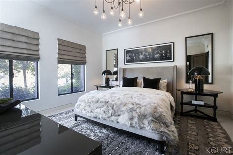 kourtney kardashians modern grey guest bedroom room