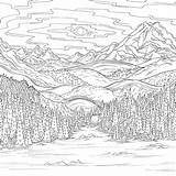 Paisagem Disegni Montagne Colorare Foresta Impressionante Paesaggio Colouring Mare Macomber Debbie Colorironline sketch template