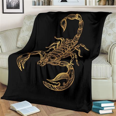 scorpio blanket golden scorpion lover throw blanket teen etsy