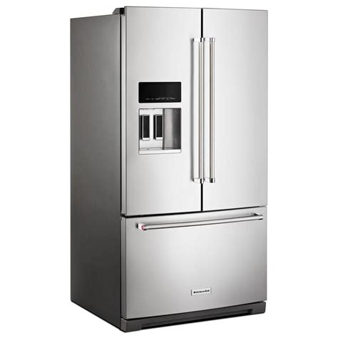 kitchenaid  cu ft french door refrigerator  printshield stainless  exterior ice  water