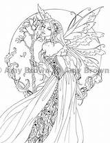 Coloring Pages Amy Brown Fairy Books Mermaid Drawings Fantasy Blank Fairies Color Drawing Book Choose Board Dark sketch template
