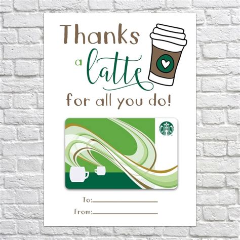 printable   latte gift card holder snowbound print