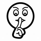Silencio Shh Quiet Shhh Emojis Emoticon Mute Pssst Pide Shushing sketch template