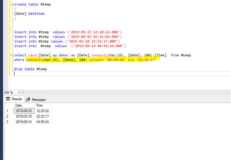 sql server search by time only in datetime sql column stack overflow