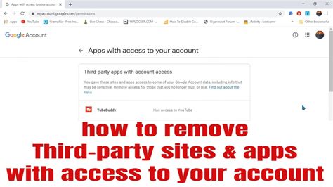 remove  party sites apps  access   account