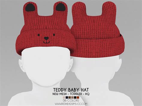 toddler teddy baby hat  red head sims sims  downloads