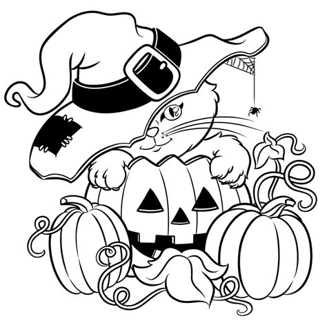 cat halloween coloring page  printable coloring pages  kids