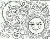 Kleurplaten Zon Maan Volwassenen sketch template