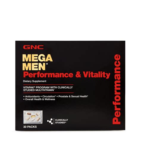 Gnc Mega Men Performance And Vitality Daily Multivitamin Vitapak 30
