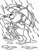 Coloring Rain Pages Kids Pooh Spring Colouring Monsoon Disney Comments sketch template