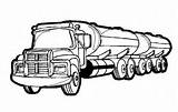Coloring Truck Pages Tanker Semi Oil Trailer Tractor Drawing Wheeler Big Trucks Combine Sketch Rig Harvester Containing Plow Line Printable sketch template