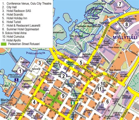 stadtplan von oulu detaillierte gedruckte karten von oulu finnland