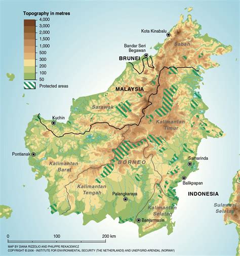 borneo protected areas map borneo indonesia mappery
