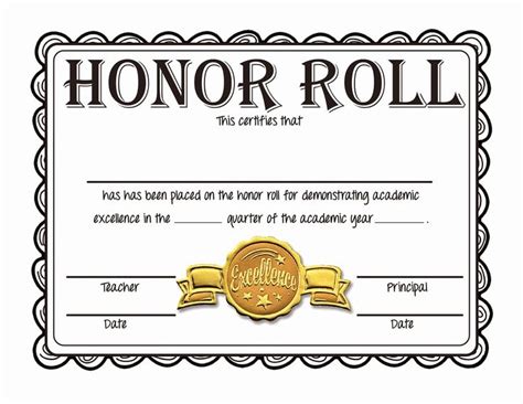 ab honor roll certificate template elegant steve  classroom