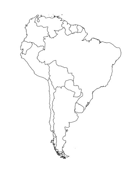 blank map  south america template