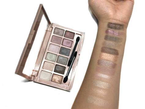 review maybelline  blushed nudes eyeshadow palette  dry  wet swatches