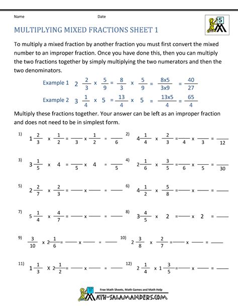 multiplying mixed fractions