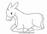 Coloring Pages Donkey Nativity Asinello sketch template