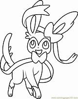 Sylveon Coloring Pokemon Pages Para sketch template