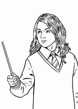Potter Harry Coloring Pages Wand Luna Malfoy Draco Lovegood Colouring Phoenix Order Kids Magic Hermione Holding Colors Print Printable Ginny sketch template