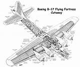 Fortress Flying 17 Cutaway B17 Aircraft Boeing Bomber Blueprints Ww2 Pdf Cross Fabulous Comes 5x11 Included Fiddlersgreen Section Military Bombers sketch template