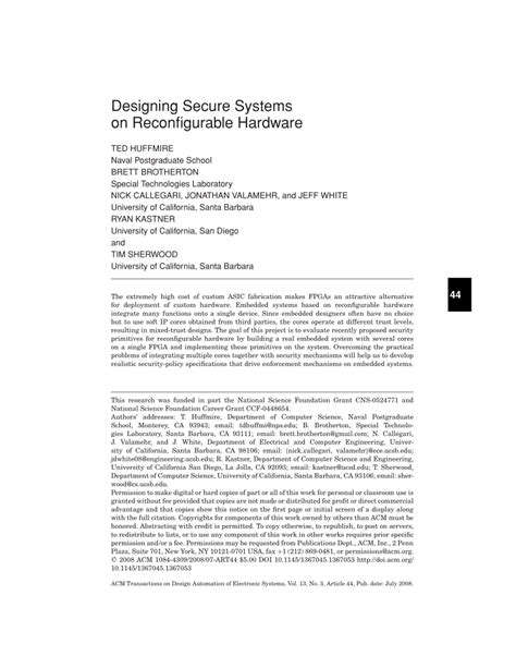 designing secure systems  reconfigurable hardware