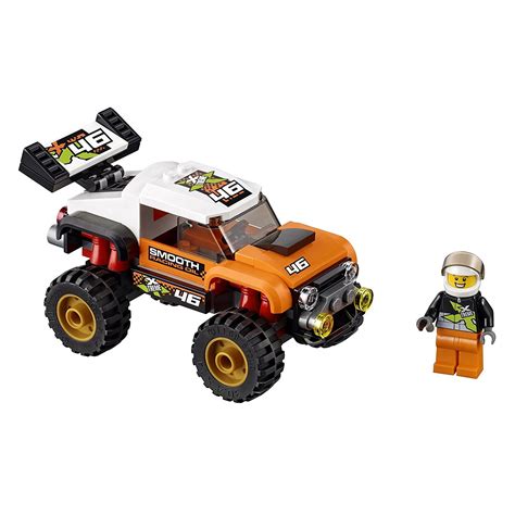 lego city great vehicles orange big tire stunt truck building set kit