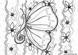 Butterfly Coloring Pages Butterflies Print Adult Zentangle Printable Kids Color Beautiful Colouring Drawing Zen Children Book Adults Prints Online Getdrawings sketch template