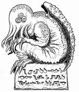 Cthulhu Lovecraft Lovecraftian Mwf Mockman Mythos Mock Thompson Sketch1 Cthulu Meetyourmonster sketch template