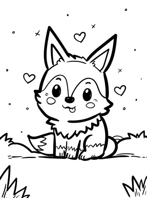 cute fox coloring pages  printable coloring pages  kids