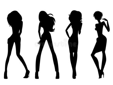 fashion model silhouettes stock vector image of modish