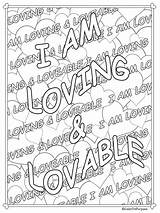Coloring Pages Affirmations Positive Adult Printable Core Quote Sold Etsy Belief Heart Mental Health sketch template