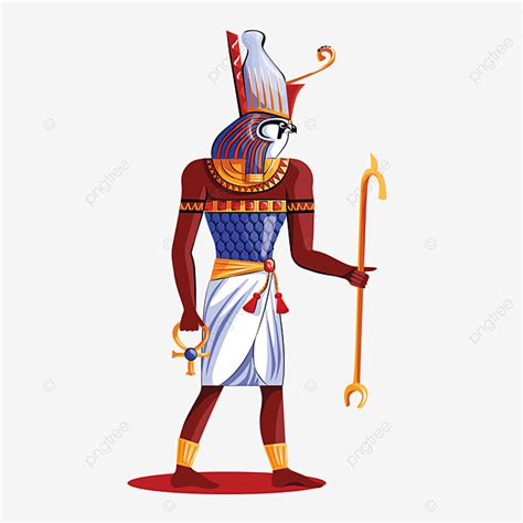 Ancient Egypt Sun God Horus Cartoon Illustration Egypt