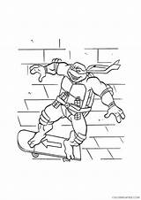 Ninja Coloring Pages Coloring4free Turtle Skateboard Playing Related Posts Turtles sketch template