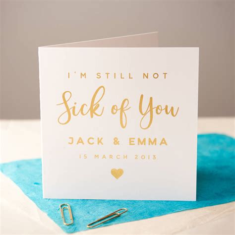 personalised gold foiled couples anniversary card  oakdene designs