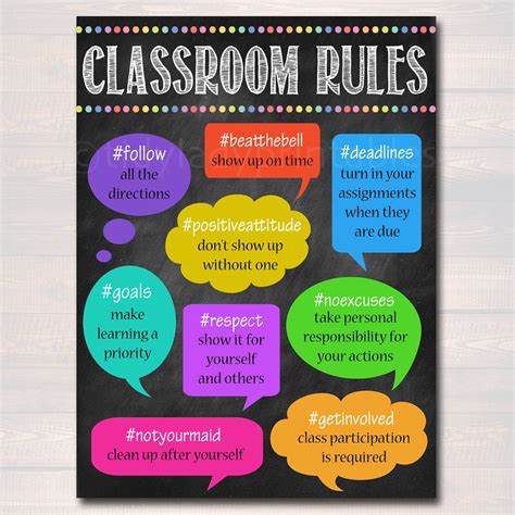 classroom rules poster tidylady printables