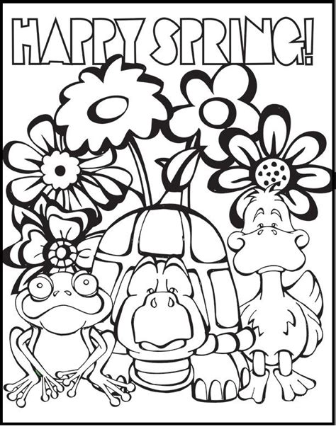 animals happy spring day coloring pages  kids dv printable