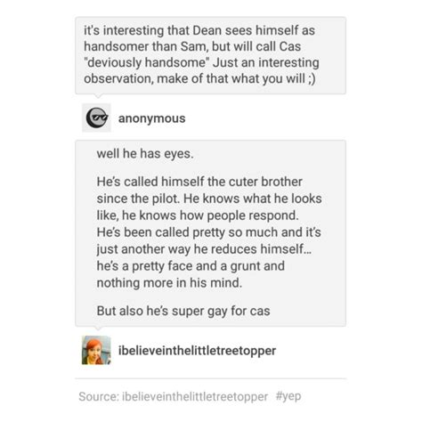 Supernatural Tumblr Textpost Destiel Funny Lol Dean
