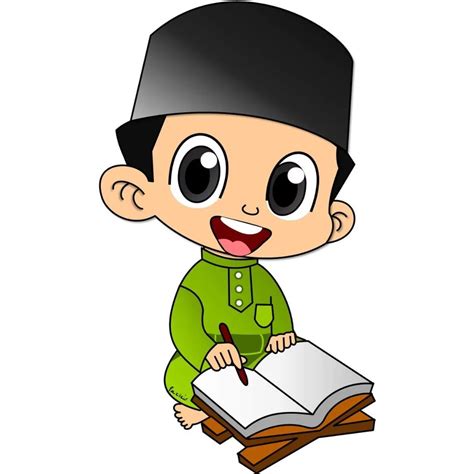 gambar kartun muslimah baca quran