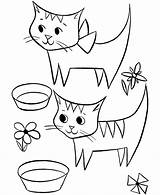 Coloring Pages Cat Cute Kids Two Little Popular Printable sketch template