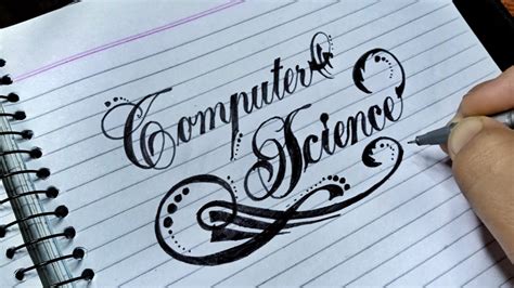 write computer science  stylish word calligraphy hand